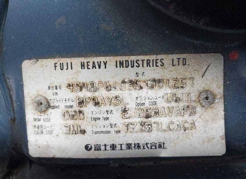 Photo 9 of 2005 Subaru Outback 2.5I (VIN 4S4BP61C357301257)