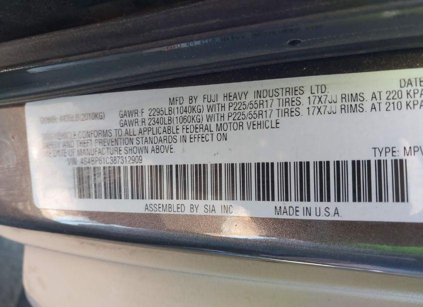 Photo 9 of 2008 Subaru Outback 2.5I/2.5I L.L. BEAN EDITION (VIN 4S4BP61C387312909)