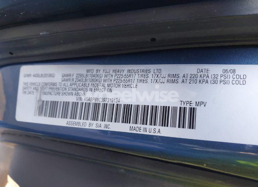 Photo 9 of 2009 Subaru Outback 2.5I (VIN 4S4BP61C397319134)