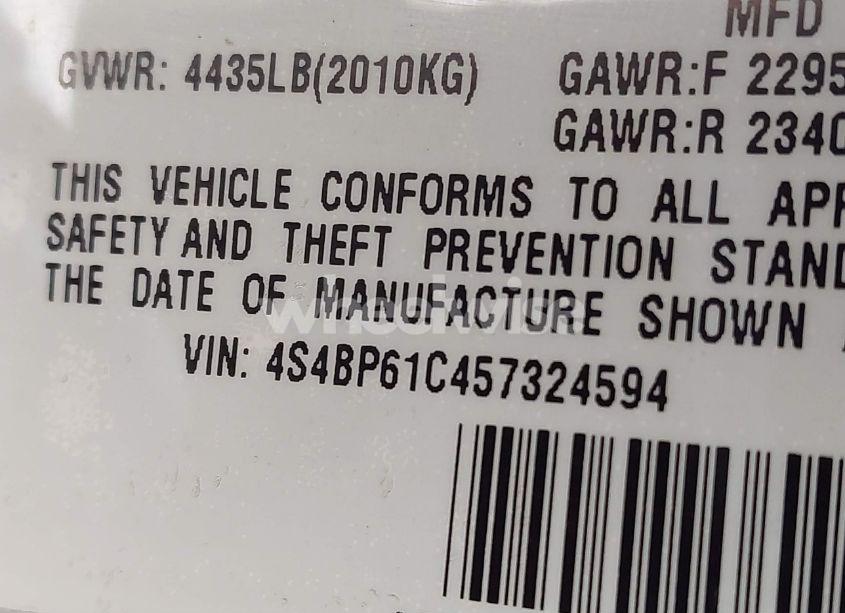 Photo 9 of 2005 Subaru Outback 2.5I (VIN 4S4BP61C457324594)