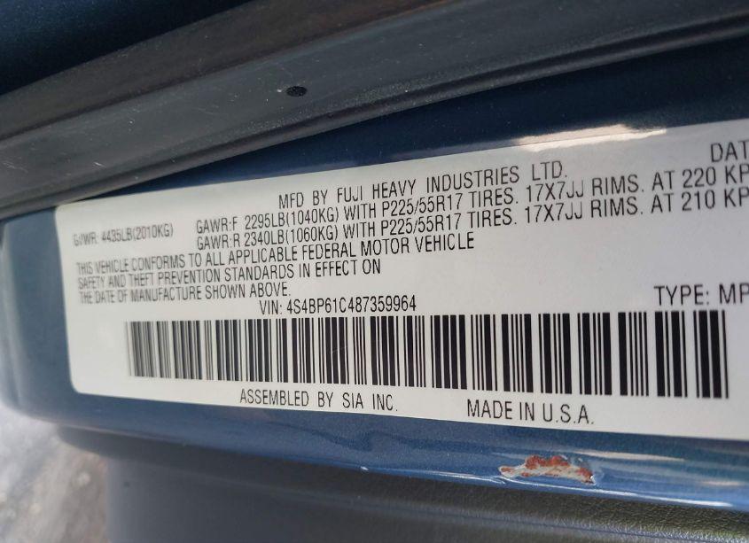 Photo 9 of 2008 Subaru Outback 2.5I/2.5I L.L. BEAN EDITION (VIN 4S4BP61C487359964)