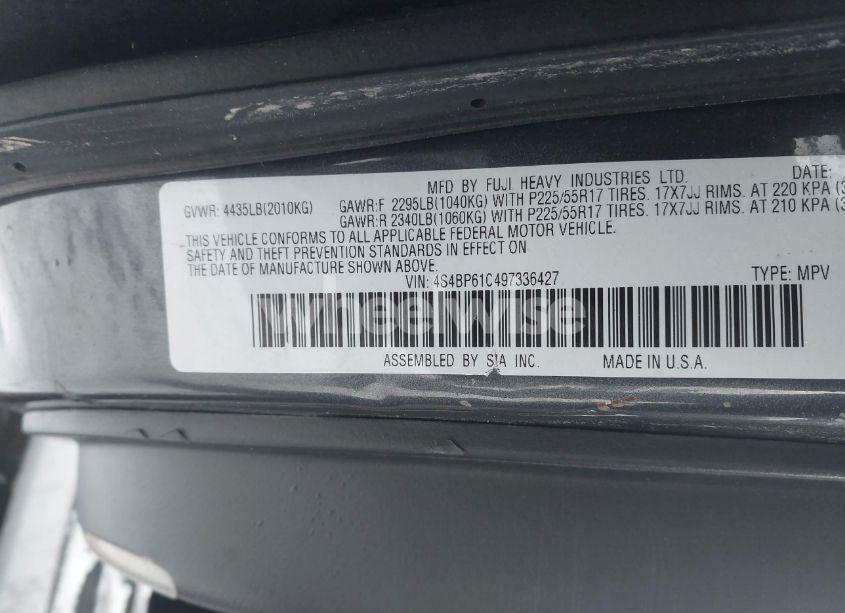 Photo 9 of 2009 Subaru Outback 2.5I (VIN 4S4BP61C497336427)