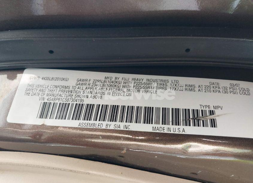 Photo 9 of 2008 Subaru Outback 2.5I/2.5I L.L. BEAN EDITION (VIN 4S4BP61C587304195)