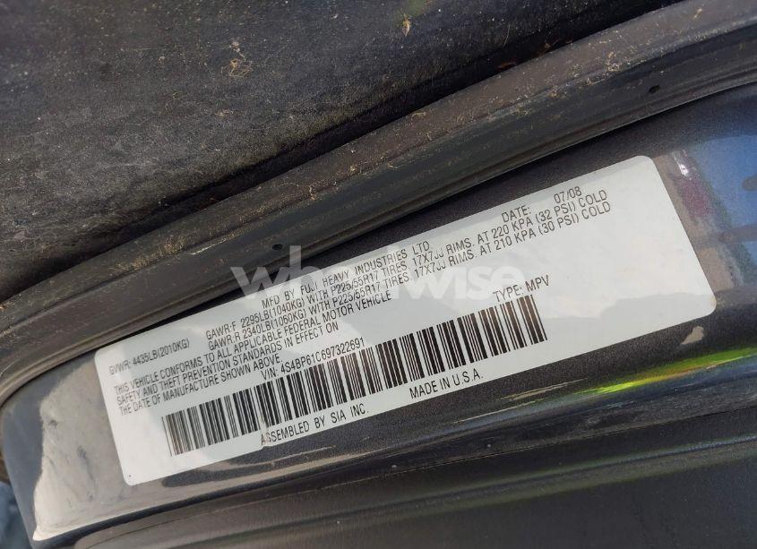 Photo 9 of 2009 Subaru Outback 2.5I (VIN 4S4BP61C697322691)