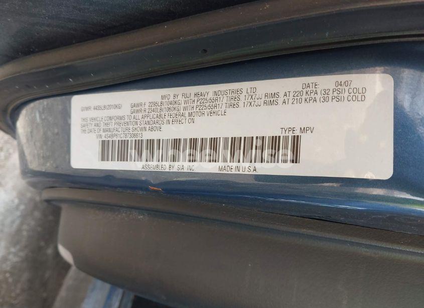 Photo 9 of 2008 Subaru Outback 2.5I/2.5I L.L. BEAN EDITION (VIN 4S4BP61C787306613)