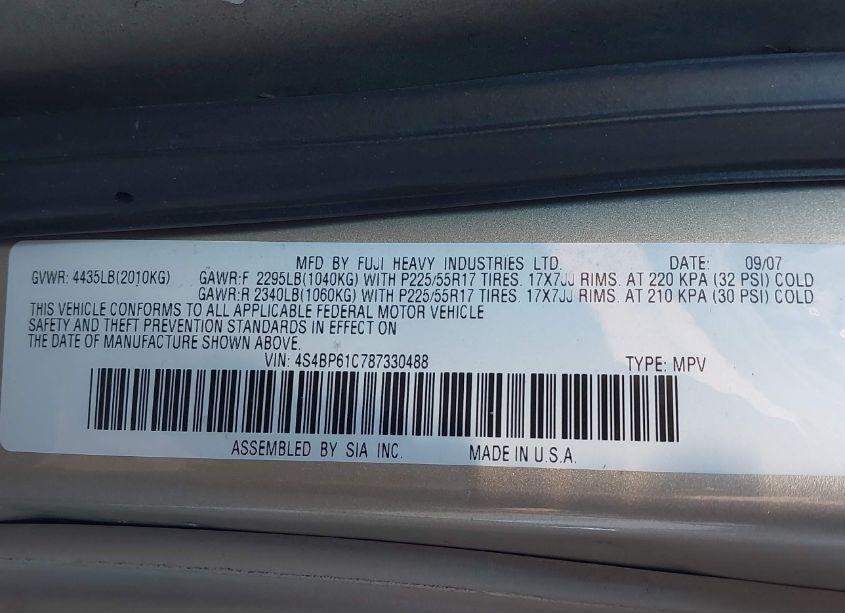 Photo 9 of 2008 Subaru Outback 2.5I/2.5I L.L. BEAN EDITION (VIN 4S4BP61C787330488)