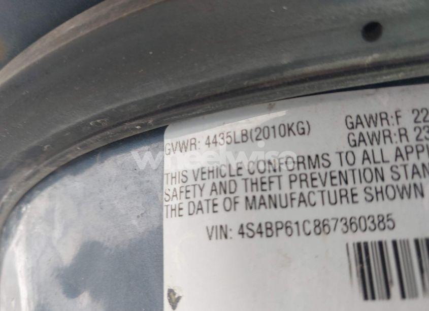 Photo 9 of 2006 Subaru Outback 2.5I (VIN 4S4BP61C867360385)