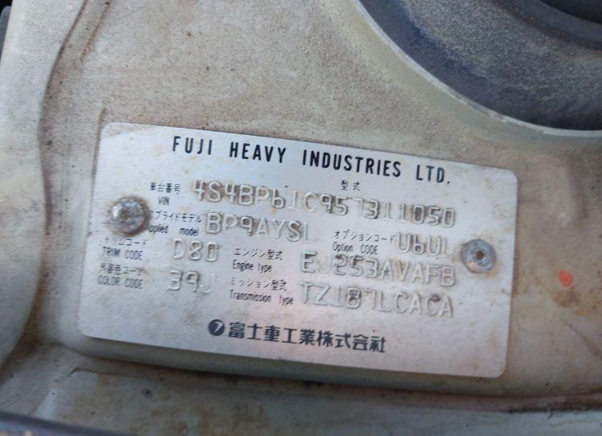 Photo 9 of 2005 Subaru Outback 2.5I (VIN 4S4BP61C957311050)