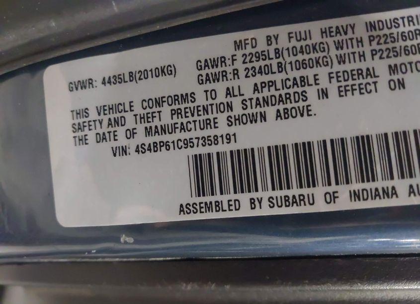 Photo 9 of 2005 Subaru Outback 2.5I (VIN 4S4BP61C957358191)