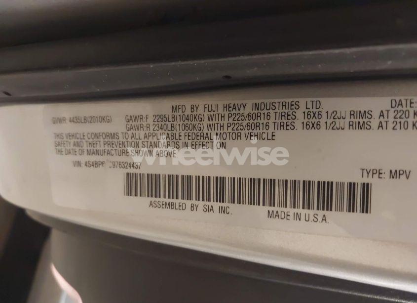 Photo 9 of 2007 Subaru Outback 2.5I BASIC (VIN 4S4BP61C976324437)