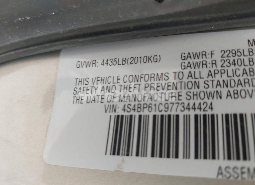Photo 9 of 2007 Subaru Outback 2.5I/2.5I BASIC/2.5I L.L. BEAN EDITION (VIN 4S4BP61C977344424)