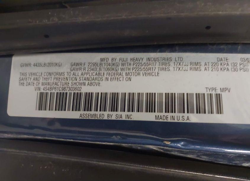 Photo 9 of 2008 Subaru Outback 2.5I/2.5I L.L. BEAN EDITION (VIN 4S4BP61C987303602)