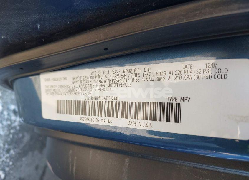 Photo 9 of 2008 Subaru Outback 2.5I/2.5I L.L. BEAN EDITION (VIN 4S4BP61CX87347480)