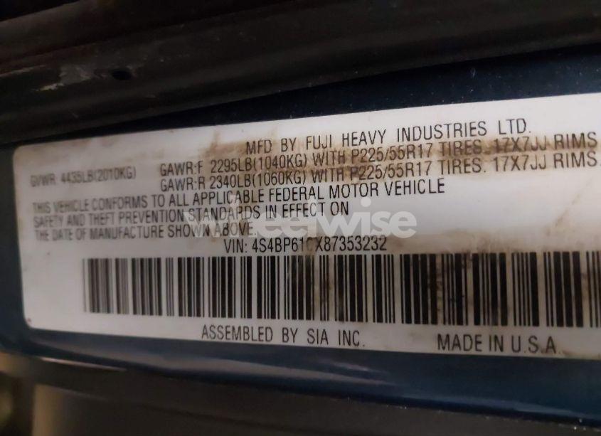 Photo 9 of 2008 Subaru Outback 2.5I/2.5I L.L. BEAN EDITION (VIN 4S4BP61CX87353232)