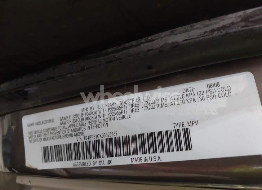 Photo 9 of 2009 Subaru Outback 2.5I (VIN 4S4BP61CX96325387)