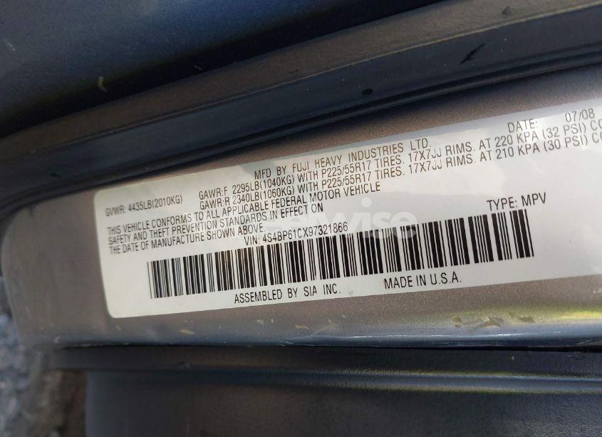 Photo 9 of 2009 Subaru Outback 2.5I (VIN 4S4BP61CX97321866)