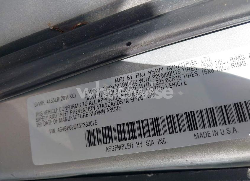 Photo 9 of 2005 Subaru Outback 2.5I LIMITED (VIN 4S4BP62C457383675)