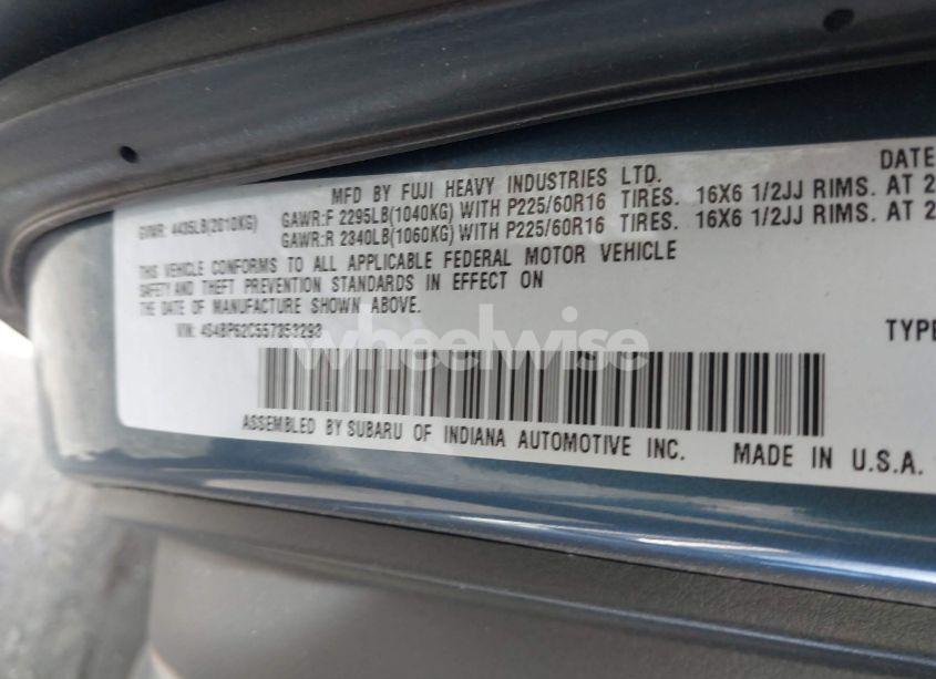Photo 9 of 2005 Subaru Outback 2.5I LIMITED (VIN 4S4BP62C557353293)