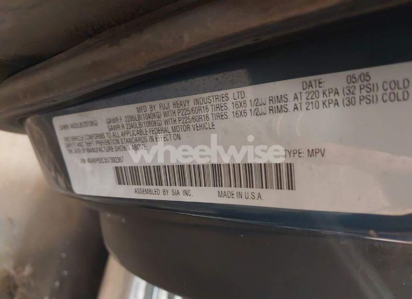 Photo 9 of 2005 Subaru Outback 2.5I LIMITED (VIN 4S4BP62C557392367)