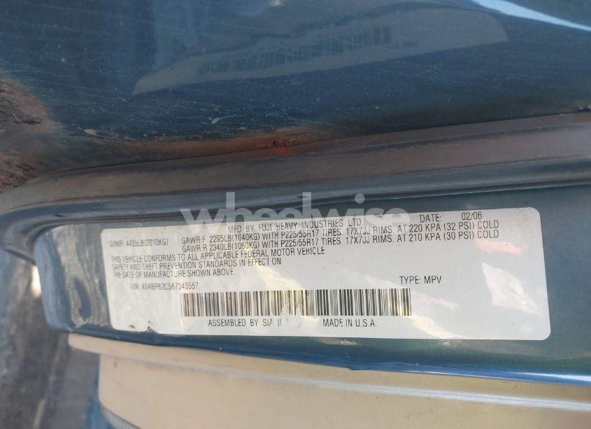 Photo 9 of 2006 Subaru Outback 2.5I LIMITED (VIN 4S4BP62C567343557)