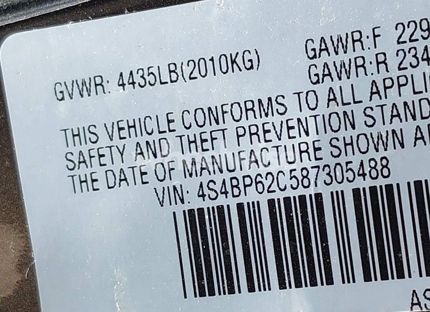 Photo 9 of 2008 Subaru Outback 2.5I LIMITED/2.5I LIMITED L.L. BEAN EDITION (VIN 4S4BP62C587305488)