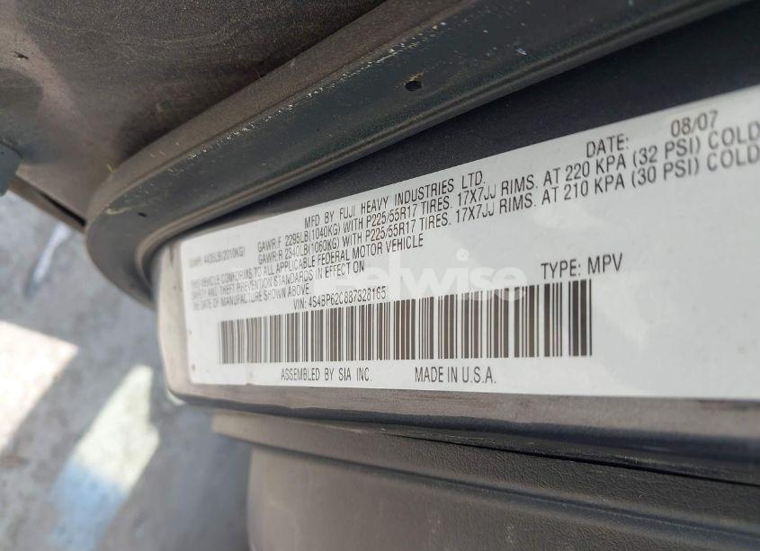 Photo 9 of 2008 Subaru Outback 2.5I LIMITED/2.5I LIMITED L.L. BEAN EDITION (VIN 4S4BP62C887328165)