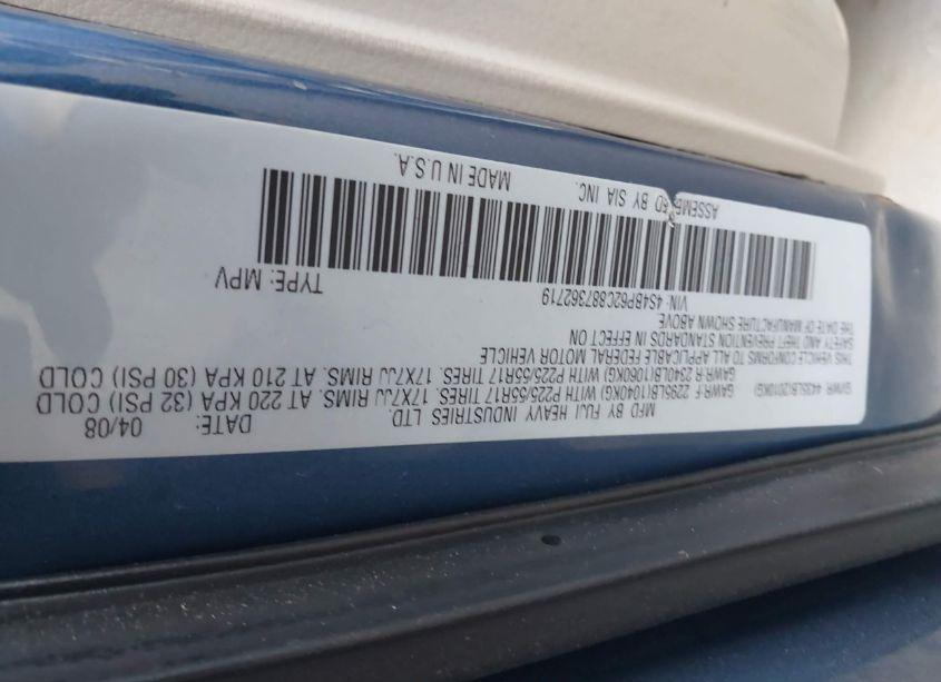 Photo 9 of 2008 Subaru Outback 2.5I LIMITED/2.5I LIMITED L.L. BEAN EDITION (VIN 4S4BP62C887362719)