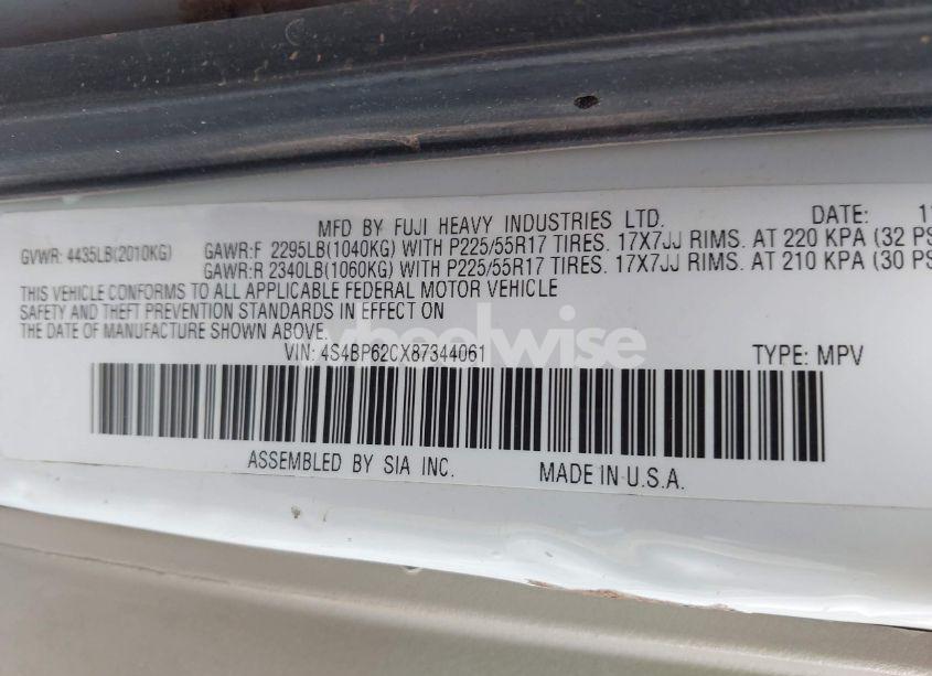 Photo 9 of 2008 Subaru Outback 2.5I LIMITED/2.5I LIMITED L.L. BEAN EDITION (VIN 4S4BP62CX87344061)