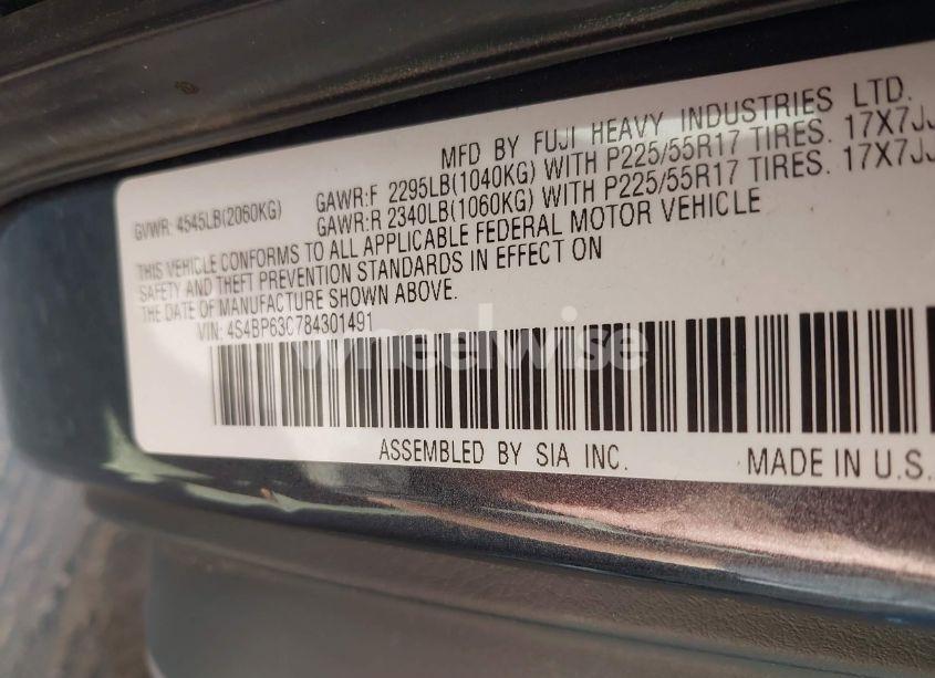 Photo 9 of 2008 Subaru Outback 2.5XT LIMITED (VIN 4S4BP63C784301491)