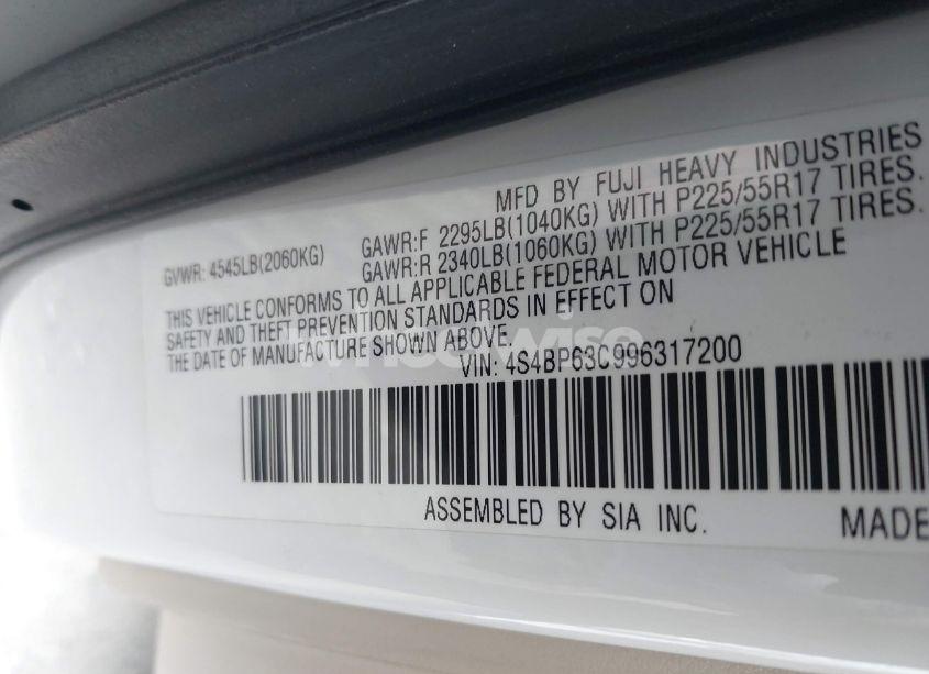 Photo 9 of 2009 Subaru Outback 2.5XT LIMITED (VIN 4S4BP63C996317200)