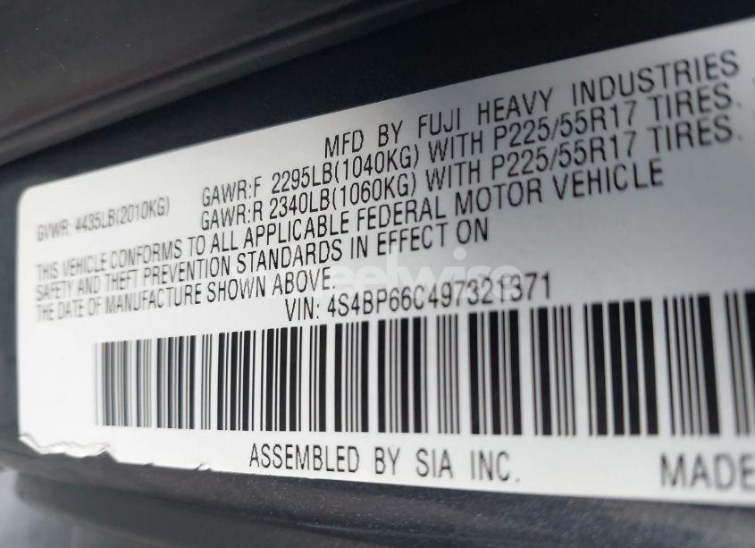 Photo 9 of 2009 Subaru Outback 2.5I LIMITED (VIN 4S4BP66C497321371)