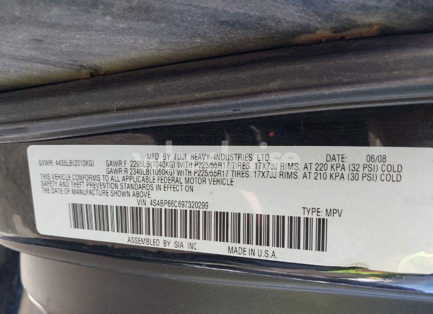 Photo 9 of 2009 Subaru Outback 2.5I LIMITED (VIN 4S4BP66C697320299)