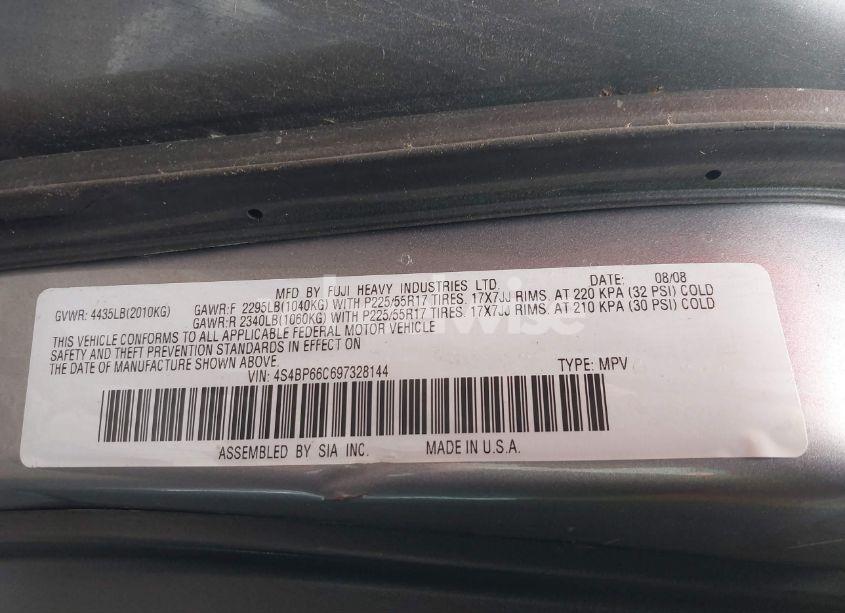 Photo 9 of 2009 Subaru Outback 2.5I LIMITED (VIN 4S4BP66C697328144)
