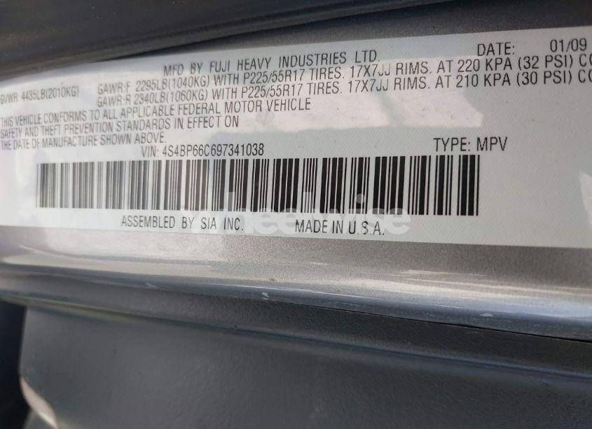 Photo 9 of 2009 Subaru Outback 2.5I LIMITED (VIN 4S4BP66C697341038)