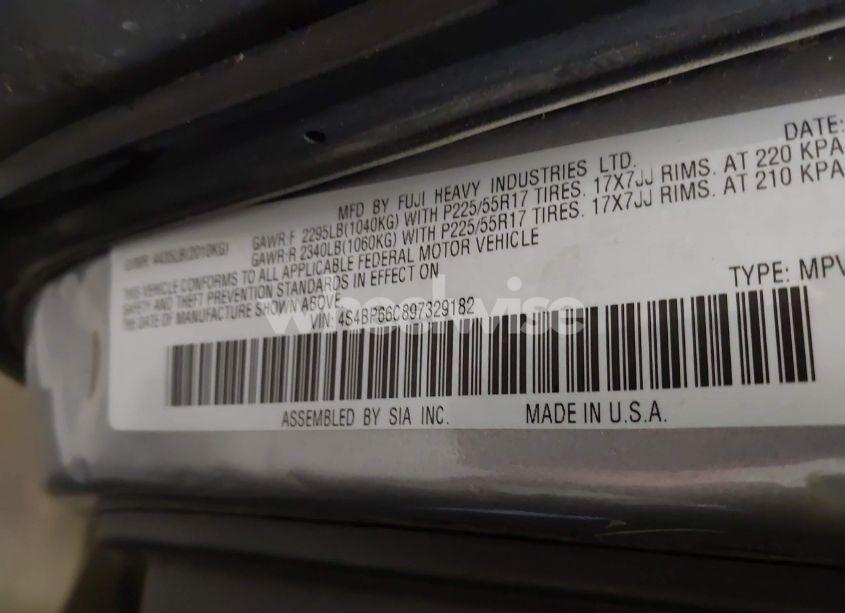 Photo 9 of 2009 Subaru Outback 2.5I LIMITED (VIN 4S4BP66C897329182)