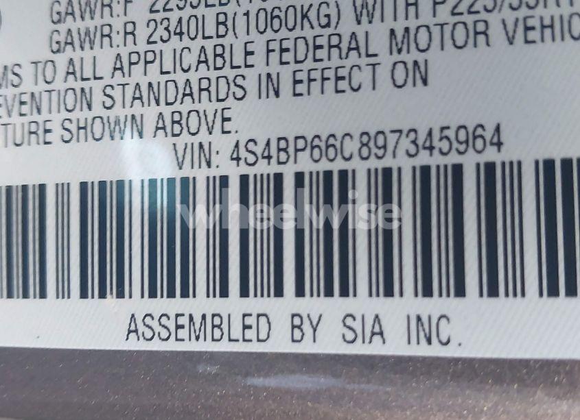 Photo 9 of 2009 Subaru Outback 2.5I LIMITED (VIN 4S4BP66C897345964)