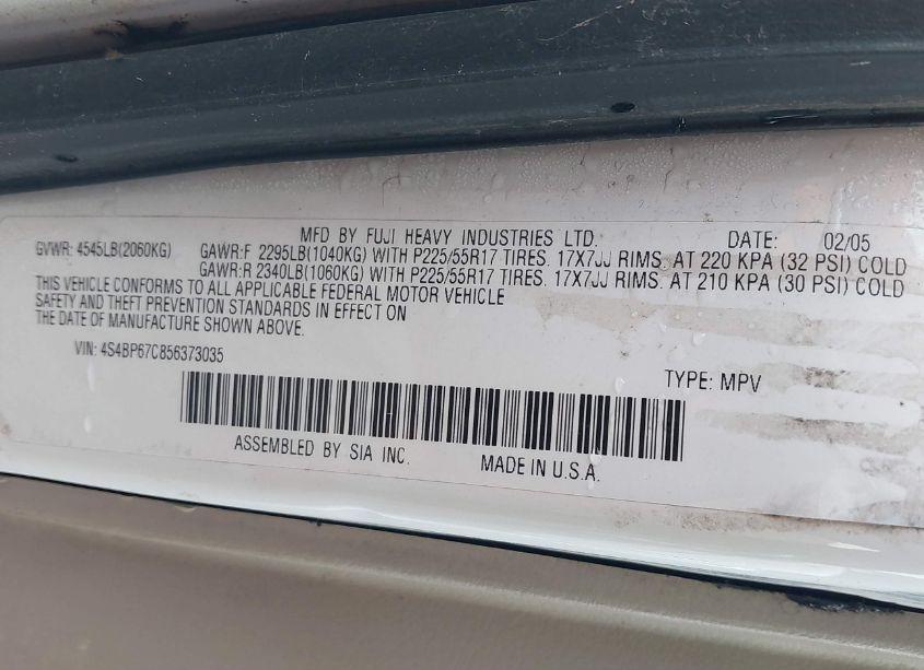 Photo 9 of 2005 Subaru Outback 2.5XT LIMITED (VIN 4S4BP67C856373035)