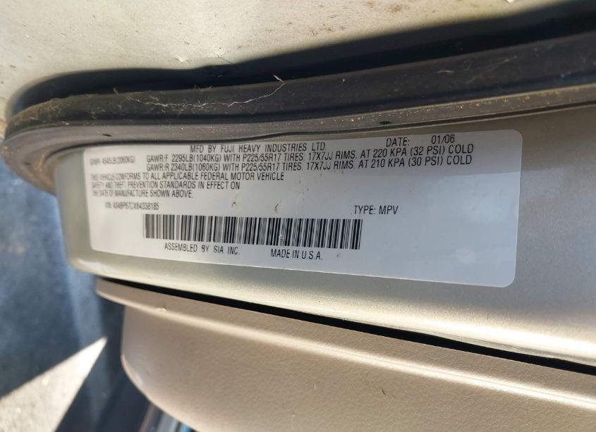 Photo 7 of 2006 Subaru Outback 2.5XT LIMITED (VIN 4S4BP67CX64338185)