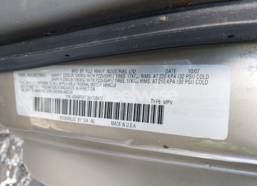 Photo 9 of 2008 Subaru Outback 3.0R L.L. BEAN EDITION (VIN 4S4BP86C384335452)