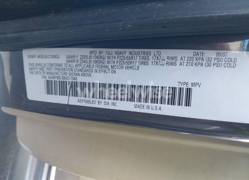 Photo 9 of 2008 Subaru Outback 3.0R L.L. BEAN EDITION (VIN 4S4BP86C884317948)