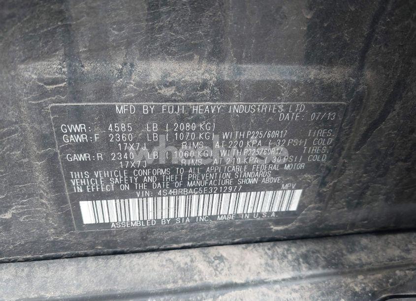 Photo 9 of 2014 Subaru Outback 2.5I (VIN 4S4BRBAC5E3212977)