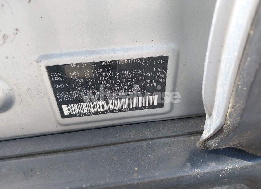 Photo 9 of 2013 Subaru Outback 2.5I (VIN 4S4BRBAC6D3287914)