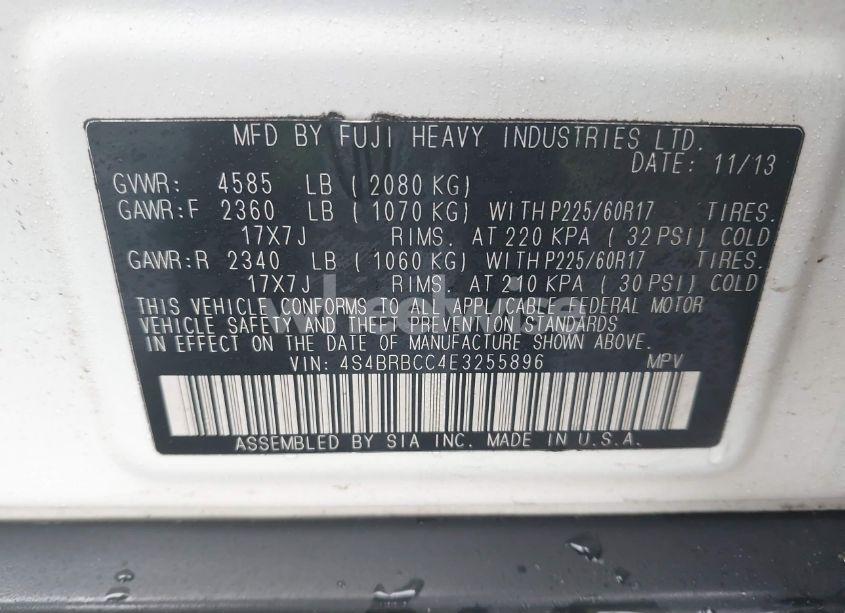 Photo 9 of 2014 Subaru Outback 2.5I PREMIUM (VIN 4S4BRBCC4E3255896)