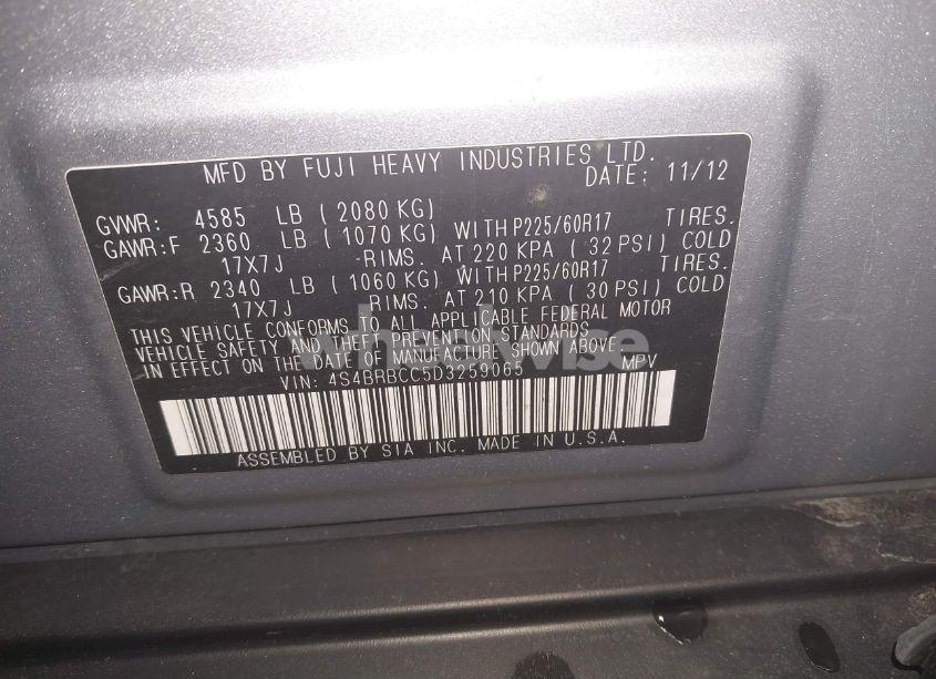 Photo 9 of 2013 Subaru Outback 2.5I PREMIUM (VIN 4S4BRBCC5D3259065)