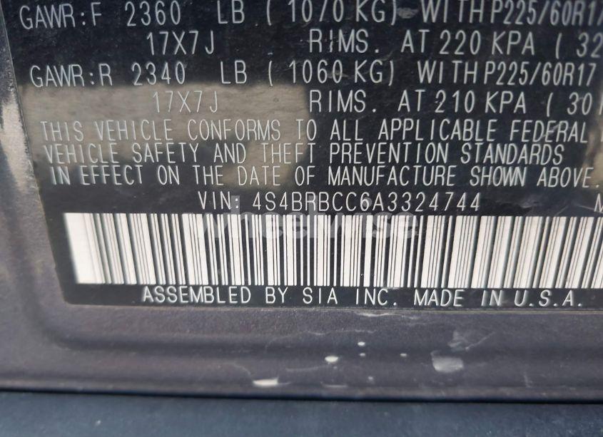 Photo 9 of 2010 Subaru Outback 2.5I PREMIUM (VIN 4S4BRBCC6A3324744)