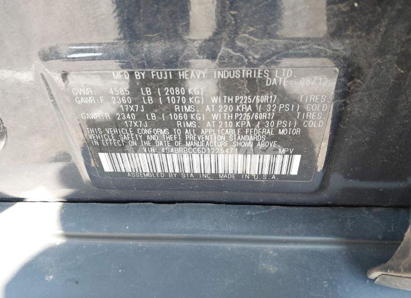 Photo 9 of 2013 Subaru Outback 2.5I PREMIUM (VIN 4S4BRBCC6D1225471)