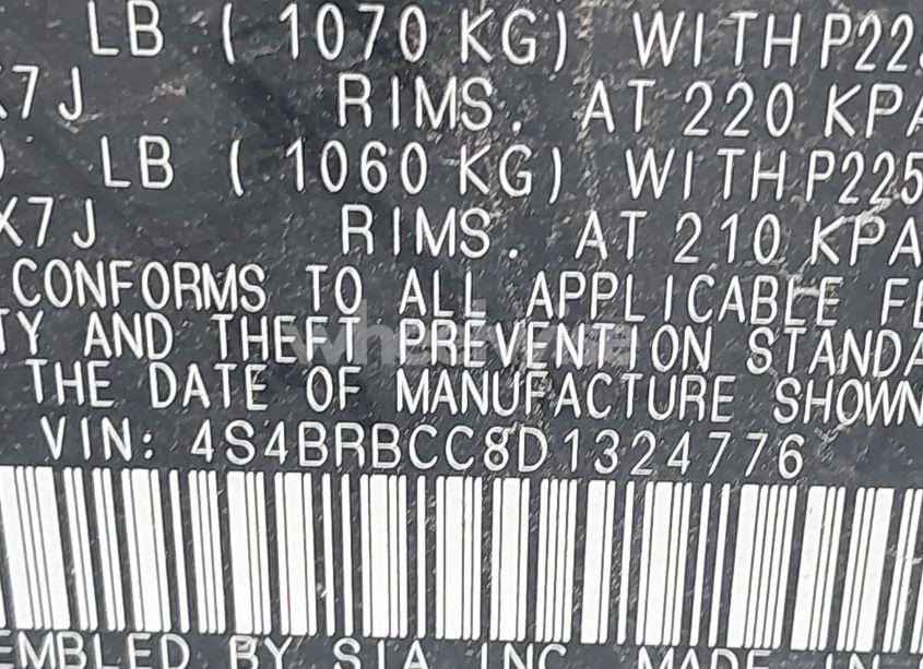 Photo 9 of 2013 Subaru Outback 2.5I PREMIUM (VIN 4S4BRBCC8D1324776)