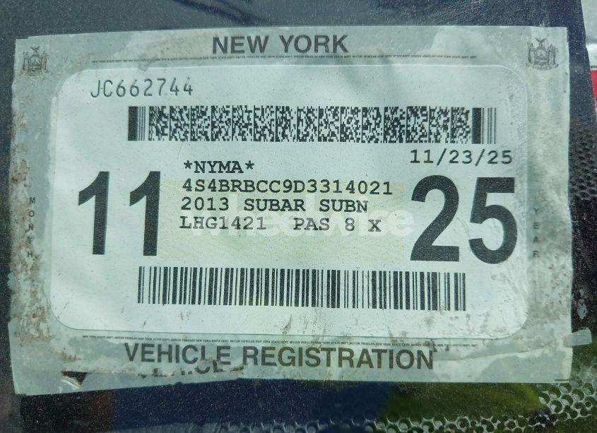 Photo 13 of 2013 Subaru Outback 2.5I PREMIUM (VIN 4S4BRBCC9D3314021)