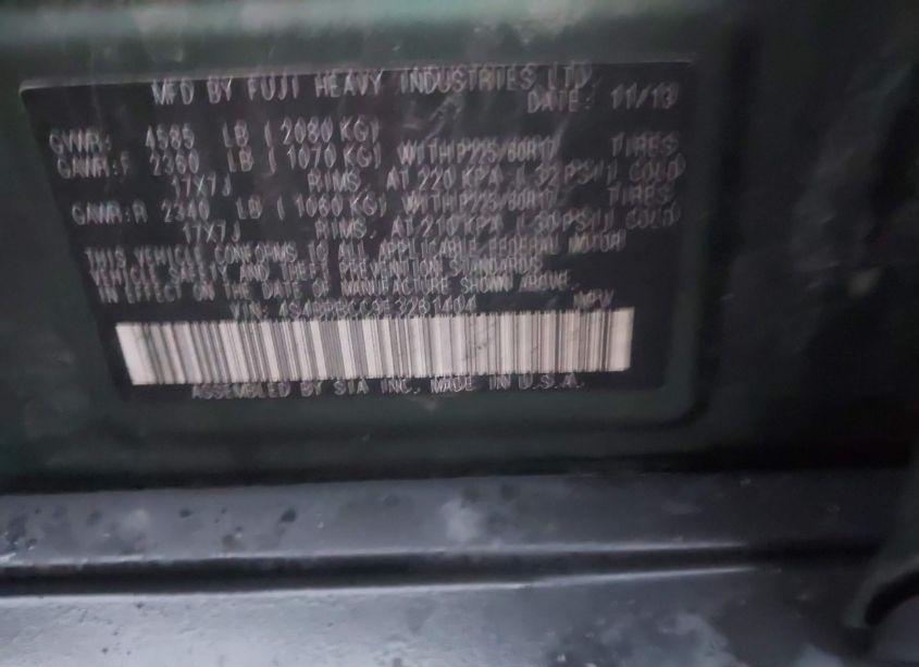 Photo 9 of 2014 Subaru Outback 2.5I PREMIUM (VIN 4S4BRBCC9E3261404)