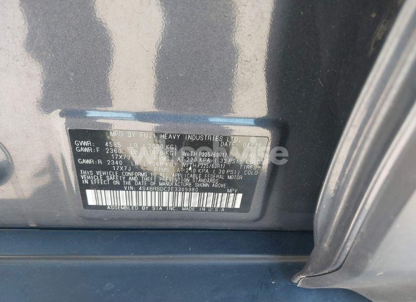 Photo 9 of 2014 Subaru Outback 2.5I PREMIUM (VIN 4S4BRBDC2E3305080)